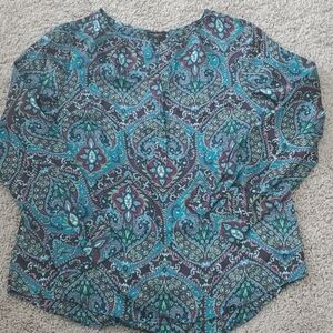 Talbots Blue and Green Paisley Tunic
